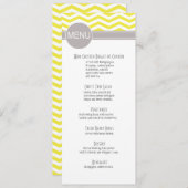 シックなシェブロンの夕食メニュー|黄色 メニュー (正面/裏面)