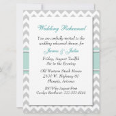 シックなシェブロンの結婚式のリハーサルの夕食の招待 招待状 (裏面)