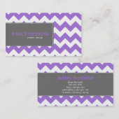 シックなシェブロンは縞で飾ります 名刺 (正面/裏面)