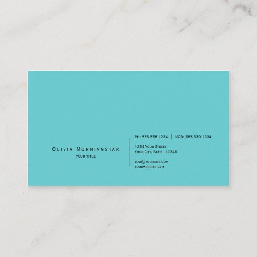 シックなシグネチャオパール抽象芸術 名刺 (裏面)