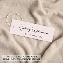 シックなシグネチャースクリプトピンクつるラベル