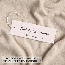 シックなシグネチャースクリプトピンクつるラベル スキニー名刺