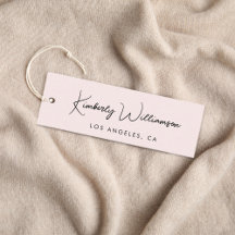 シックなシグネチャースクリプトピンクつるラベル