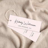 シックなシグネチャースクリプトピンク価格つるラベル スキニー名刺