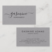 シックなシグネチャープレミアムグレーアンドブラックタイポグラフィ 名刺 (正面/裏面)