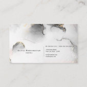 シックなシグネチャー金ゴールドブラック抽象芸術水彩 名刺 (裏面)