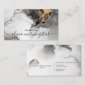 シックなシグネチャー金ゴールドブラック抽象芸術水彩 名刺 (正面/裏面)