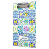 シックなシチリアアズレジョアマルフィ地中海のタイル クリップボード (左)