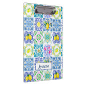 シックなシチリアアズレジョアマルフィ地中海のタイル クリップボード (右)