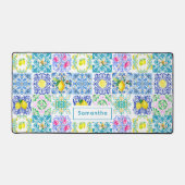 シックなシチリアアズレジョアマルフィ地中海のタイル デスクマット (正面)