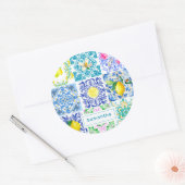 シックなシチリアアズレジョアマルフィ地中海のタイル ラウンドシール (封筒)