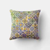 シックなシチリア地中海のの緑のタイル クッション (裏面)