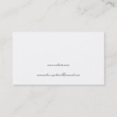 シックなシマウマのプリントの水のモノグラムの名刺 名刺 (裏面)