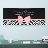 シックなシマウマのプリントの淡いピンクのリボン6つのft 横断幕 (トレードショー)