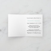 シックなシマウマの水のミントのリボンの女の子のベビーシャワー 招待状 (内部)