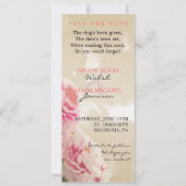 シックなシャクヤクの花の結婚式の保存日付 セーブザデート (正面)