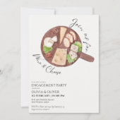 シックなシャルキュテリーチーズボード婚約パーティ 招待状 (正面)