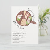 シックなシャルキュテリーチーズボード婚約パーティ 招待状 (スタンド正面)