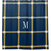 シックなシャワーCURTAIN_GOLD/NAVY/WHITE