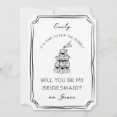 シックなシャンパンタワーバブリー花嫁付き添い提案 カード (正面)