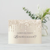 シックなシャンパンドリッピンググリッターブライアスエレガントメイド 招待状 (スタンド正面)