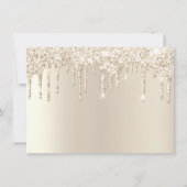 シックなシャンパンドリッピンググリッターブライアスエレガントメイド 招待状 (裏面)