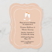 シックなシャンペンのトーストの婚約パーティの招待状 招待状 (正面/裏面)