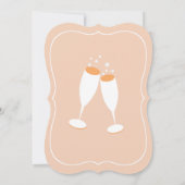 シックなシャンペンのトーストの婚約パーティの招待状 招待状 (裏面)