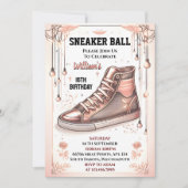 シックなシューガールスウィート16スニーカー誕生日 招待状 (正面)