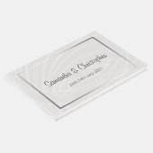 シックなシルバーとグレーのダマススワーズ結婚ズ ゲストブック (コーナー)