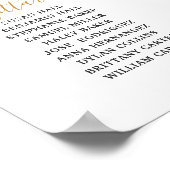 シックなシルバーと金ゴールドの天座チャートのサイン ポスター (角)