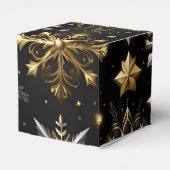 シックなシルバーと金ゴールドの雪片キューブ フェイバーボックス (裏面サイド)