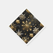シックなシルバーと金ゴールド雪 スタンダードカクテルナプキン (角)