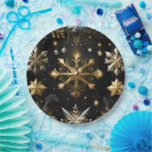 シックなシルバーと金ゴールド雪 ペーパープレート (パーティー)