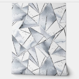 シックなシルバーの白い三角形 壁紙