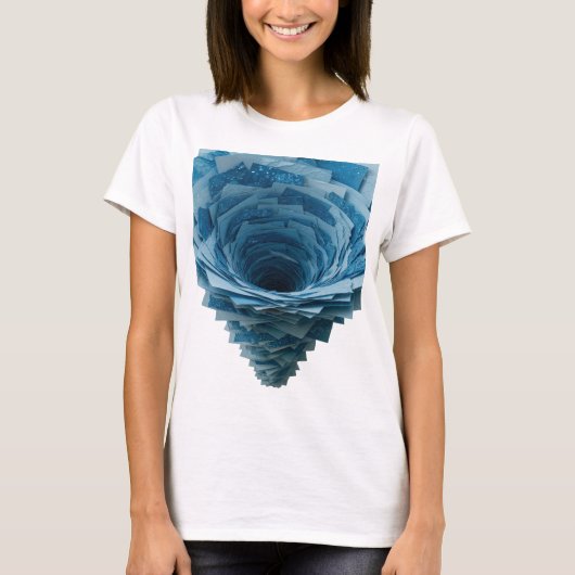 シックなシルバーのBLUE TORNADOデザイン Tシャツ (正面)