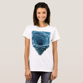 シックなシルバーのBLUE TORNADOデザイン Tシャツ (正面フル)