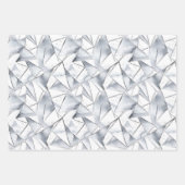 シックなシルバーグラム抽象芸術とフローラ誕生日 ラッピングペーパーシート (正面3)
