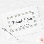 シックなシルバーグリタートリム – 長方形ステッカー 長方形シール (封筒)