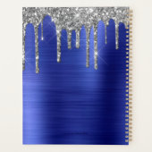 シックなシルバーグリッターコバルトブルーつや消しメタル2024 プランナー手帳 (裏面)