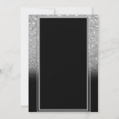 シックなシルバーグリッターサンフラワーズドレスブライダルシャワー 招待状 (裏面)