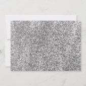 シックなシルバーグリッタースクリプトブラックブライダルシャワー 招待状 (裏面)