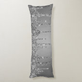 シックなシルバーグリッタースパークルドリップ ボディピロー (裏面 (縦))