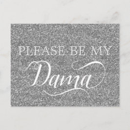 シックなシルバーグリッターダマキンセアニェラダマ提案 インビテーションポストカード