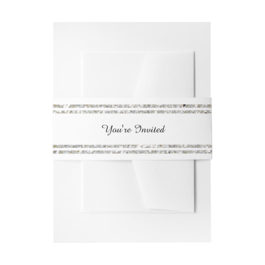 シックなシルバーグリッタートリム – ベリーバンド 招待状ベリーバンド (正面例)