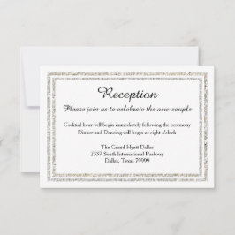 シックなシルバーグリッタートリム – 披露宴の招待 招待状