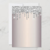 シックなシルバーグリッタードリップスドレスキンセアニラ 招待状 (裏面)