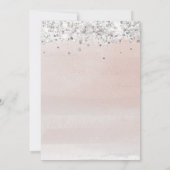 シックなシルバーグリッタープリンセスドレスキンセアニェラ 招待状 (裏面)