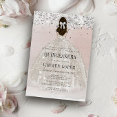 シックなシルバーグリッタープリンセスドレスキンセアニェラ 招待状