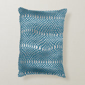 シックなシルバーグレーホワイトスネークプリント アクセントクッション (裏面(縦))